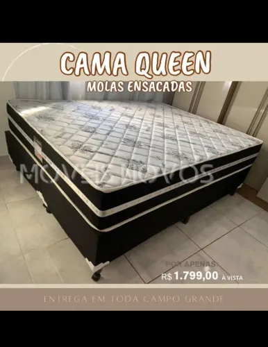 Conjunto De Molas Ensacadas Queen , Base Bipartida + Colchão Nova Promoção