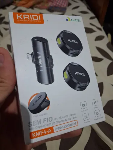 Microfone lapela sem fio para celular iPhone lightning