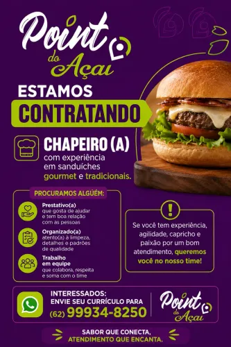 Vaga de emprego chapeiro (a)