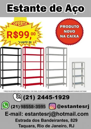 Kit Estante a partir R$99,00 Prateleiras de Aço / Ferro PRODUTO NOVO