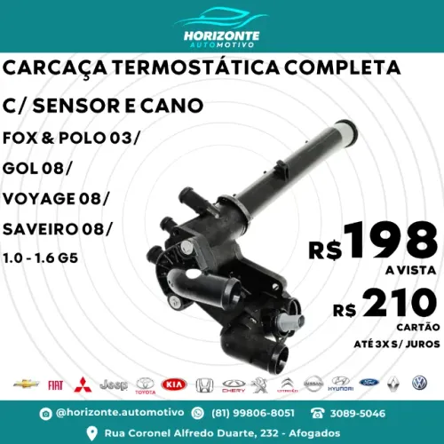 Carcaça Termostática completa fox polo 03/ gol, voyage e saveiro G5 1.0 1.6 08/