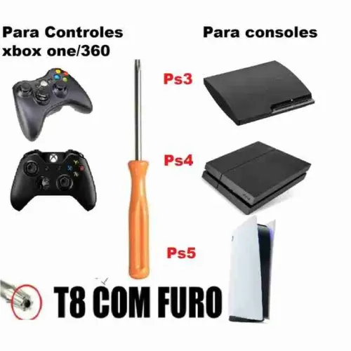 Chave Torx T8 com furo ou T10