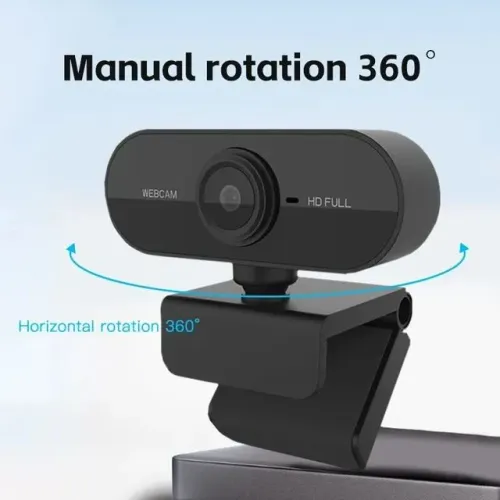 Webcam câmera HD com microfone embutido e tripé, USB 1080p