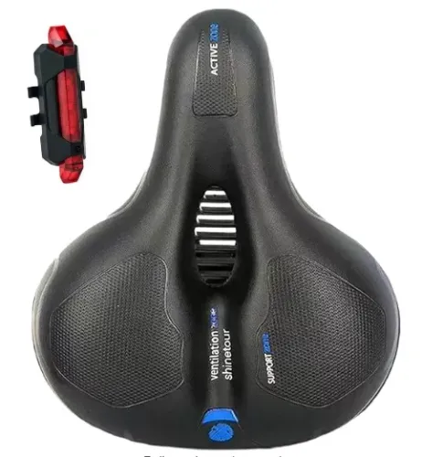 Kit Selim + Lanterna Banco Bike Bicicleta cVazado Largo 2 Molas Refletor 250 x 200mm z796
