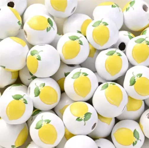Bolinhas Limão em madeira 16 mm para decoração e outros 