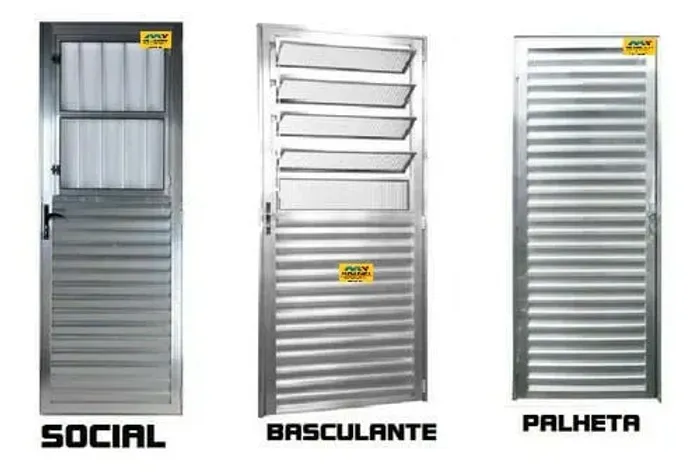 porta alumínio brilhante