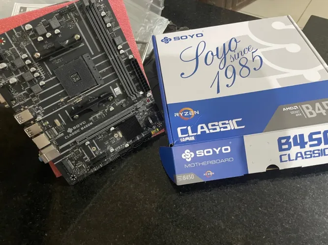 Placa Mãe B450M Soyo AM4 NOVA