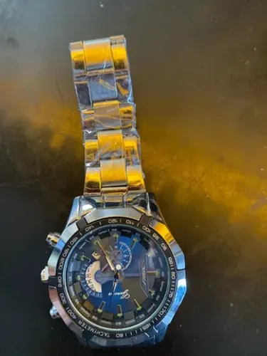 Relógio Estilo Aviador Cronograph Caixa em Aço Inox Mostrador Com Data 1 ano de Garantia