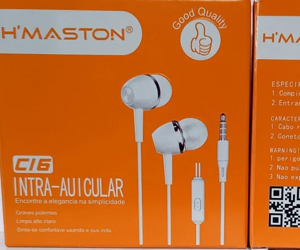 Fone Ouvido c/  P2  com Microfone Stereo !! Hmaston