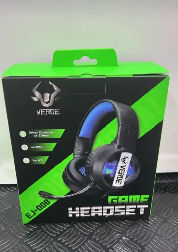 Headset Gamer EJ-008 Luz RGB voz HD