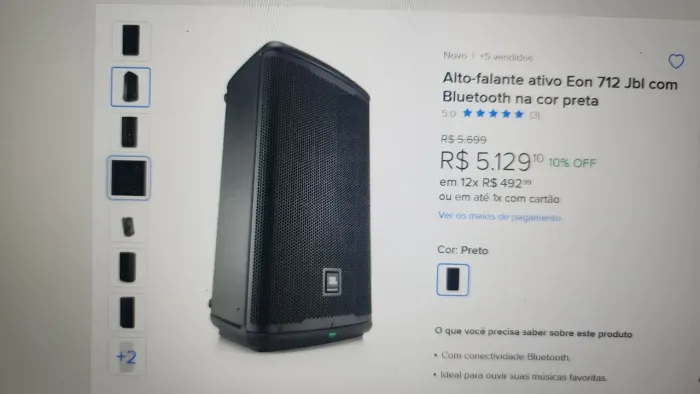 01 caixa JBL EON nova 12