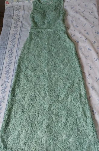 Vestido longo de renda
