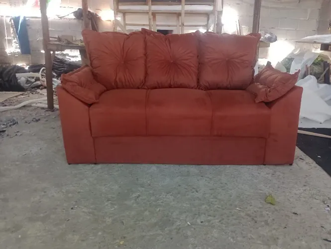 Sofá 3 lugares 1.60m Suede várias cores / pague na entrega