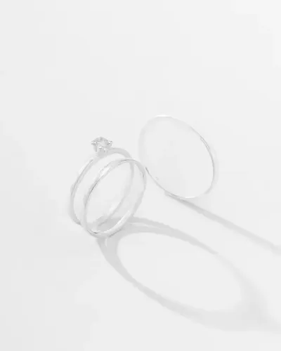 Kit alianças 2mm boleada + anel solitario.