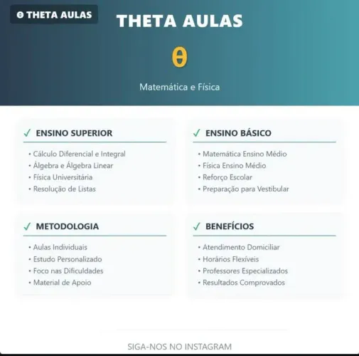 Aulas particulares de exatas (? Aulas urgentes)