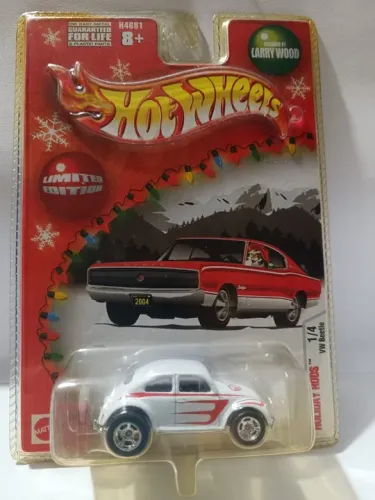 Hot Wheels 2004 Holiday Rods Volkswagen Fusca Beetle Branco