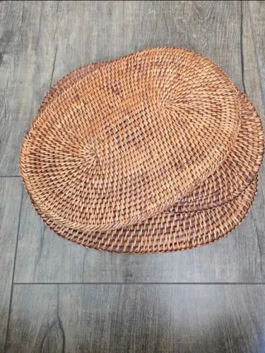 Jogo de sousplats de rattan 3 unidades 
