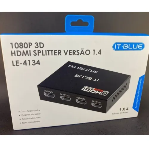 SPLITTER HDMI IT-BLUE 4 PORTAS LE-4134 1080P 1.4 1X4