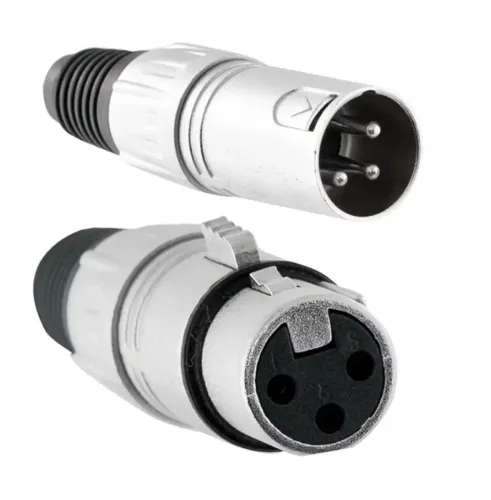 Kit de Conector XLR Macho e Fêmea par de conectores XLR macho x XLR fêmea