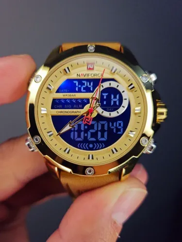 Relógio Naviforce Dourado Digital e Analógico