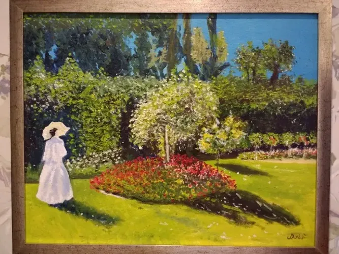 Quadro A dama de branco de Monet - 53 x 43