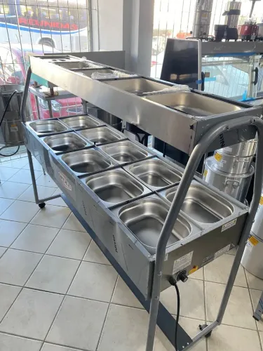 NZ. Carrinho Buffet combinado 10 cubas aquecidas e 5 frias SPOLU - MOSTRUÁRIO com detalhes