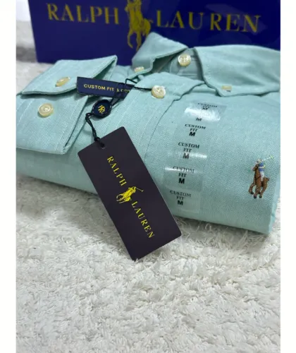Camisa Manga Longa Oxford Polo Ralph Lauren - Verde Água - Tam. GG