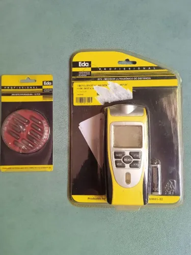 Medidor Ultrassônico de Distância Trena digital Eda 8yv novo + conjunto bits furadeira