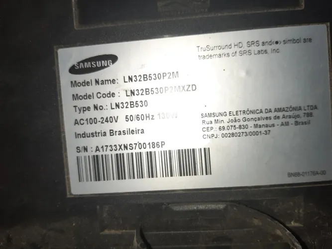 Tv Sansung 32 polegadas com defeito na tela