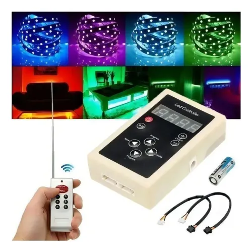 Fita led digital 5m 12v 6803 RGB + central e fonte 
