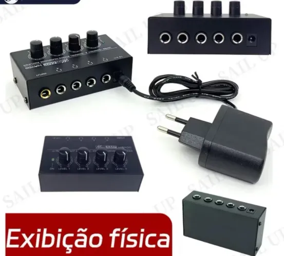 Amplificador De Fones Ouvido 4 canais HA400 Para Monitoramento