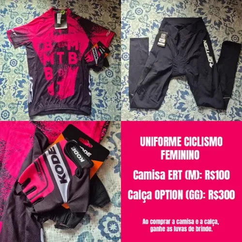 Uniforme Ciclismo - Calça, Camisa e Luvas