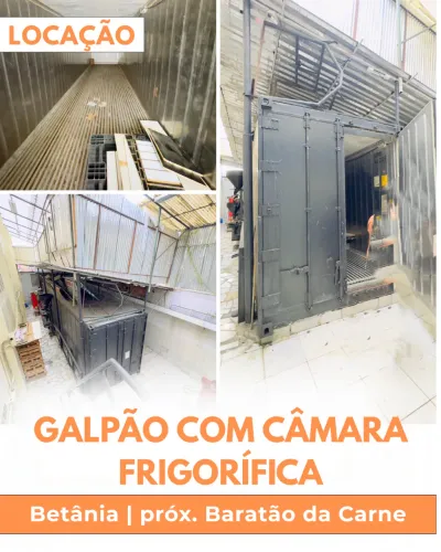 Galpão com câmara frigorífica em funcionamento