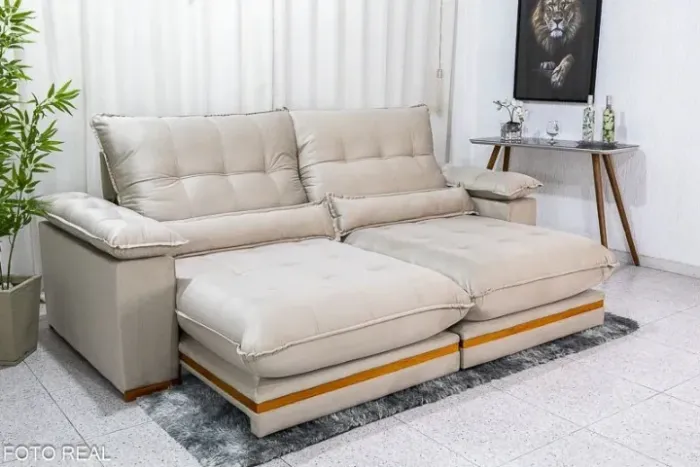 Sofá Retrátil e Reclinável Ibis 2,50m D33 Molas Ensacadas. Pronta Entrega!