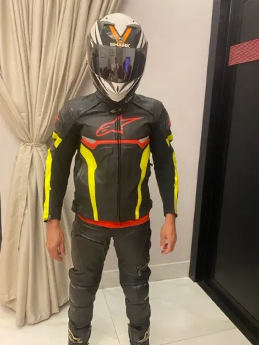 Conjunto moto alpinestar couro - pra sair hj