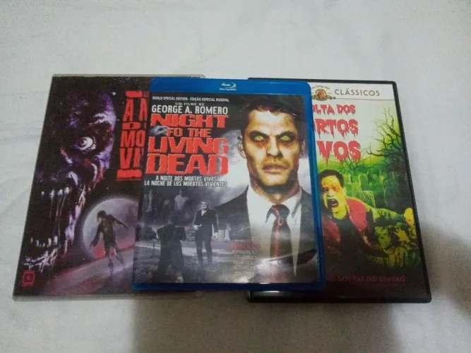 Blu Ray noite dos mortos vivos 1968 + noite 1990 e volta dos mortos vivos 