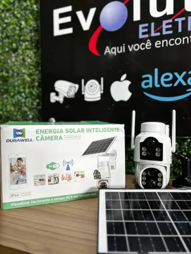 Câmera de Segurança Dupla com Placa Solar - IP66 DURAWELL