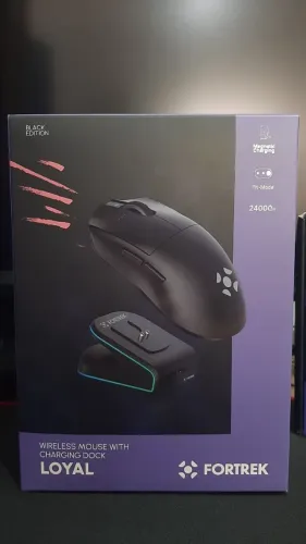 Mouse Gamer Wireless Fortrek Loyal com Dock de Carregamento RGB - Novo Lacrado