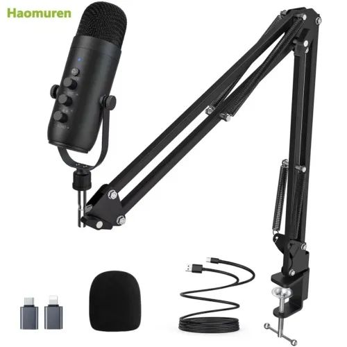 Kit Microfone Condensador Usb K66s + Braço Articulado