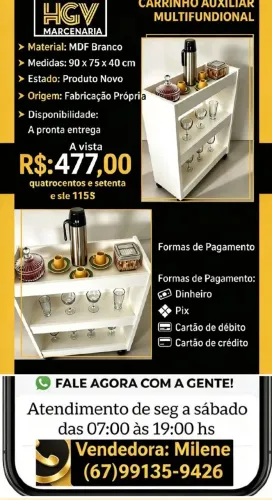 Carrinho auxiliar multifuncional