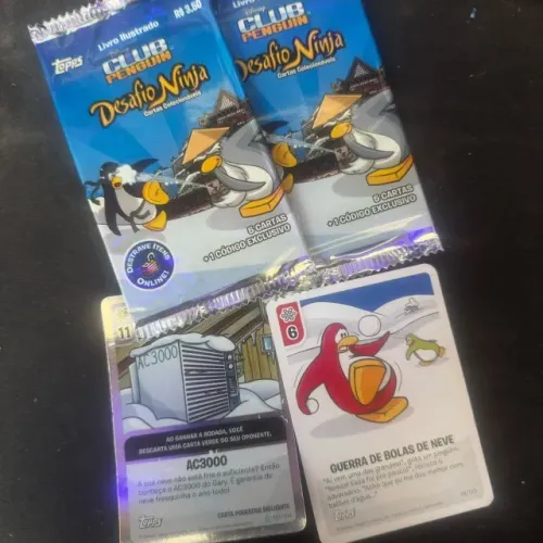pacotes lacrados clube penguin e 2 cartas separadas