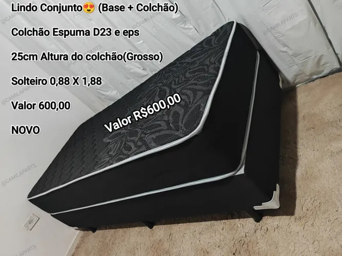Cama Box Solteiro NOVO com Colchão Espuma D23 e eps(ENTREGO)