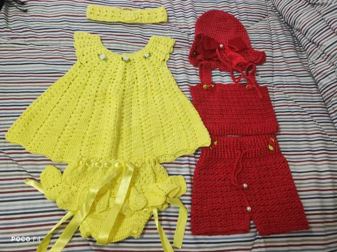 Conjunto de crochê infantil