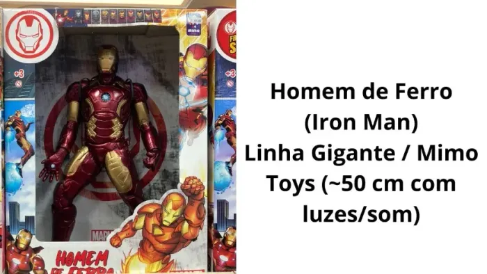 Homem de Ferro (Iron Man) Linha Gigante / Mimo Toys (~50 cm com luzes/som)