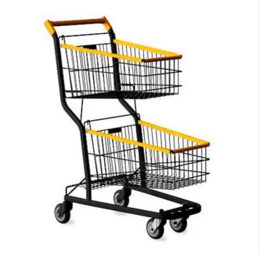 Carrinho duplo para supermercado