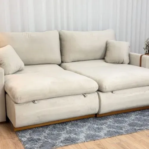 Sofá Retrátil Reclinável 2.10m C/Molas Ensacadas l97 S 