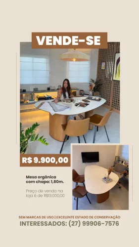 Mesa orgânica com chapa TS
