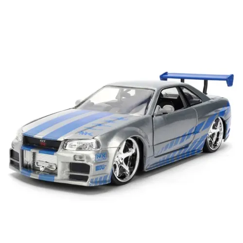 MINIATURA DE CARRO JADA CAR: FAST & FURIOUS - BRIAN'S NISSAN SKYLINE GT-R (R34) - ESCALA 1