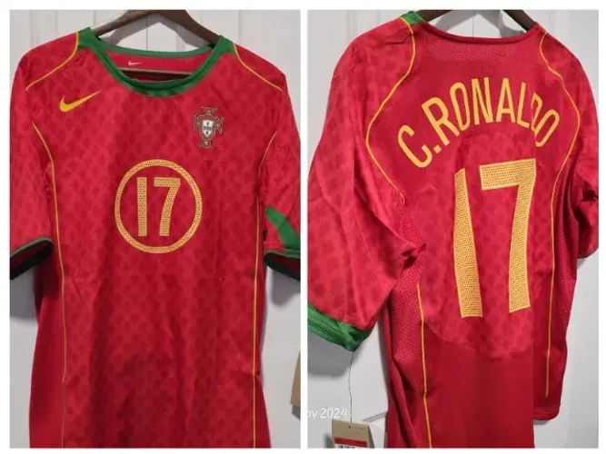 Camisa Portugal x Grecia 2004/2005 CR7 Cristiano Ronaldo Final Euro Reissue Reedição