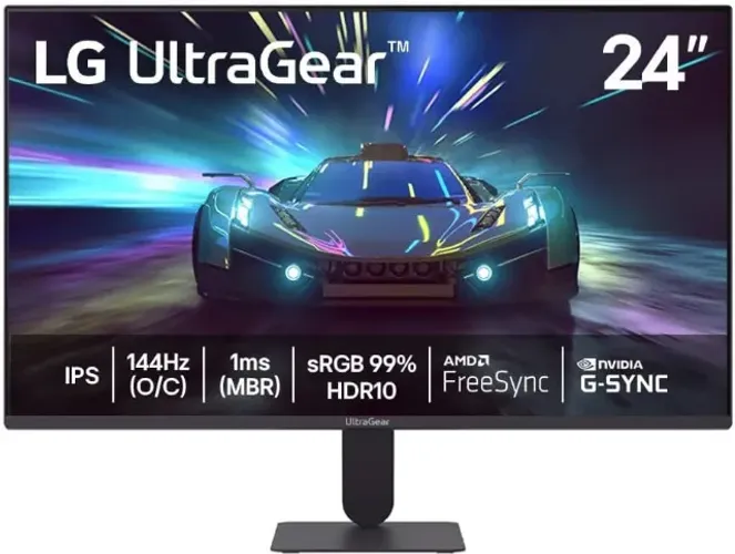 Monitor Gamer LG UltraGear, 24", IPS, FHD, 1ms, 144Hz, G-Sync, FreeSync HDMI/DP, 12x 56,98